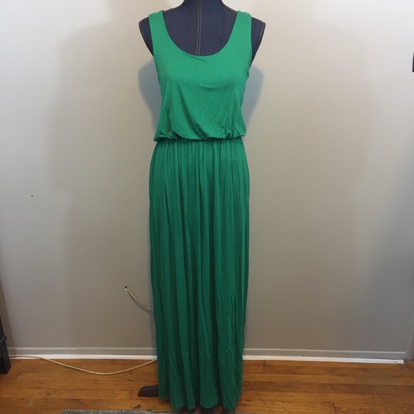 boohoo green maxi dress